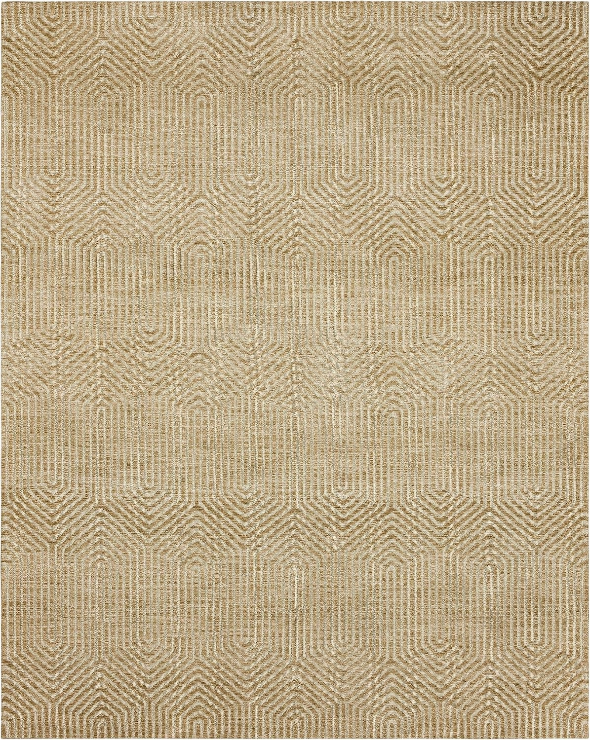 Scott Living by Drew & Jonathan Lost City Modern Geometric Stripe Khaki 8' x 10' Area Rug Perfect for Living Room, Dining Room, Office