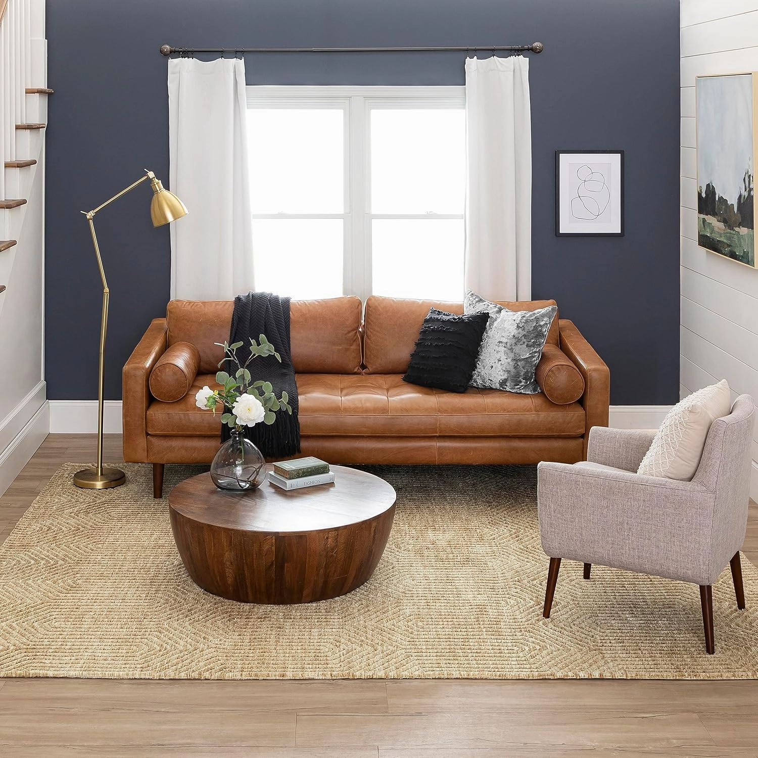 Scott Living by Drew & Jonathan Lost City Modern Geometric Stripe Khaki 8' x 10' Area Rug Perfect for Living Room, Dining Room, Office