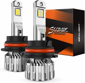 SEALIGHT 9004 Bulbs 36000LM Brighter, 6500K Xeon White S6 9004 Driving Lights, 60000  Ultra-long Life HB1 Dual Bulbs with Fan, 5 Min Plug-N-Play, Driving Fog Spot Light Assemblies, Pack of 2