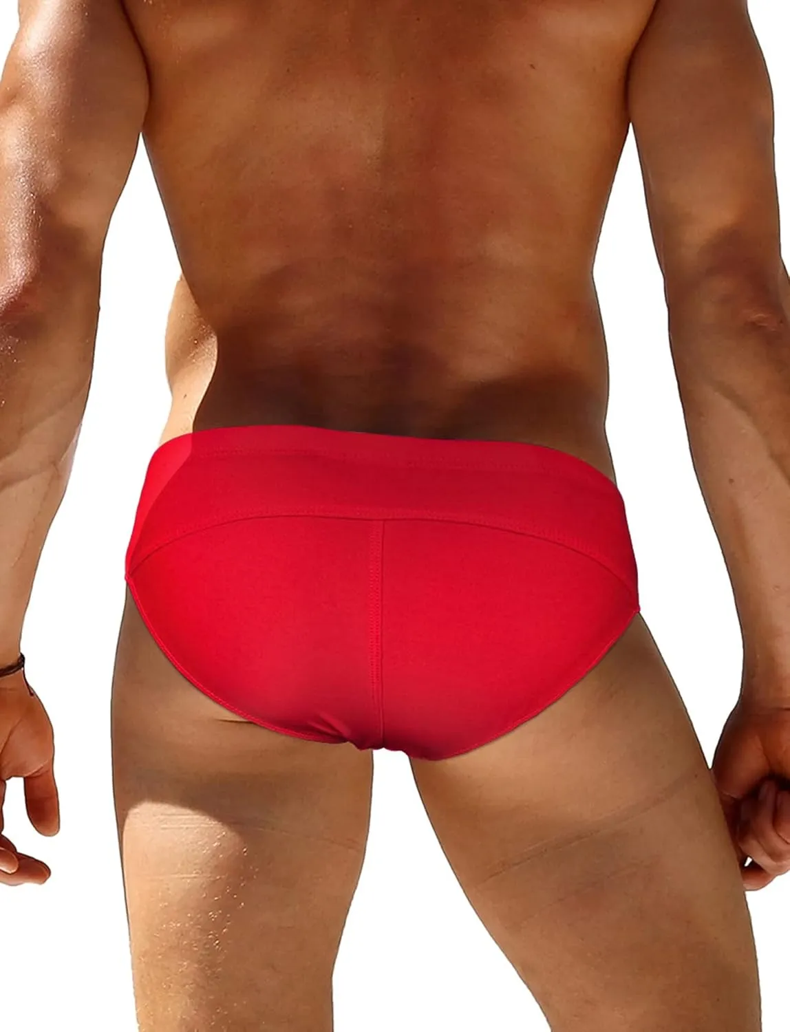SEAUR Men’s Sexy Bikini Swim Briefs Stretch Low Rise Swimsuit Casual Beach Swimwear Quick Dry Athletic Bathing Suit