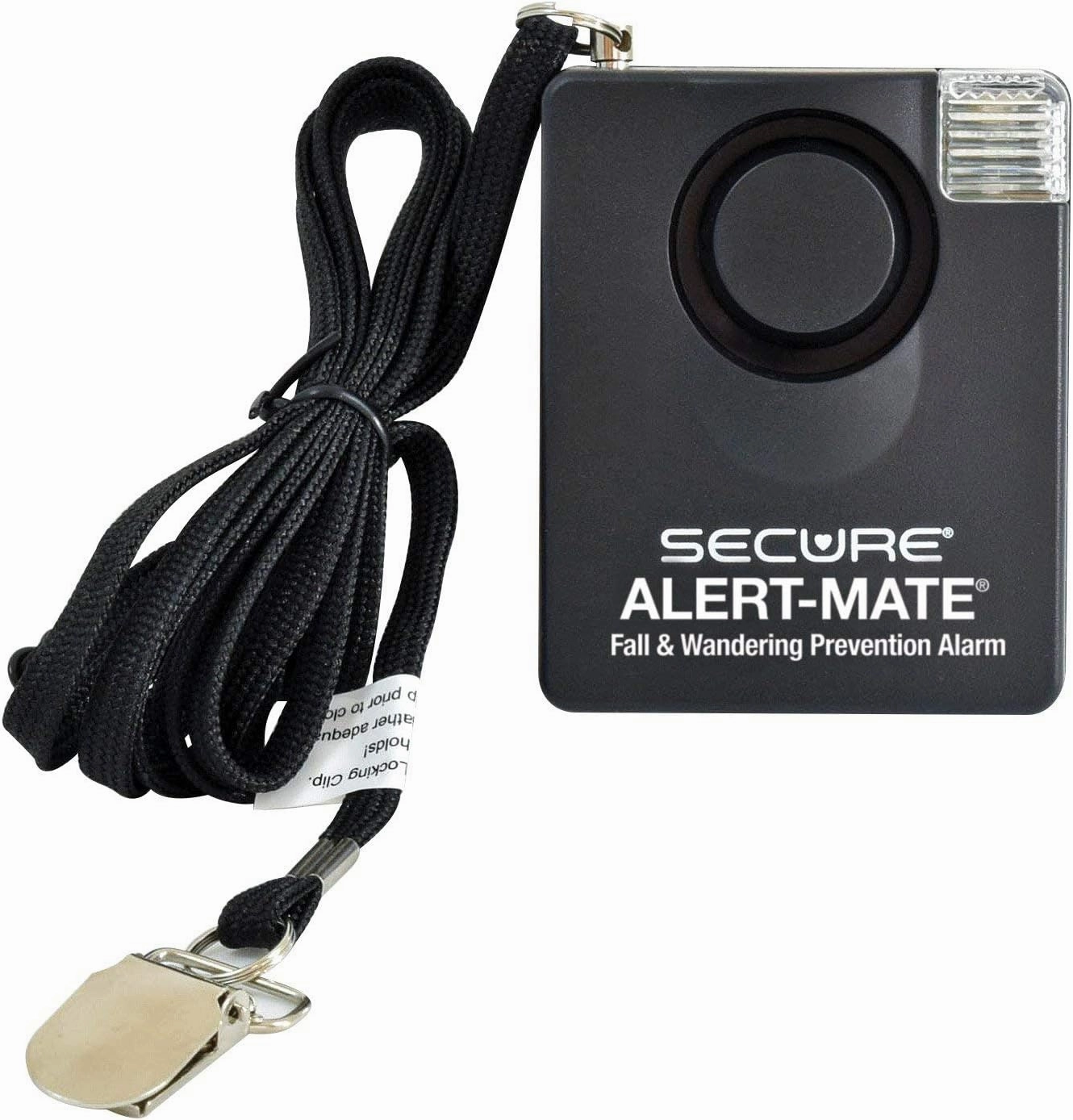 Secure Alert-Mate Pull Cord Patient Alarm Monitor - Chair & Bed Fall Prevention for Seniors, Elderly, Dementia Patients – Wheelchair & Bed Alarm with Batteries Included