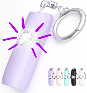 Securityman Personal Alarms for Women | Safety Alarm Keychain (Loud 130dB Siren and SOS Strobe Light) Everyday Self Defense Security Alarm Protection Device (Purple)