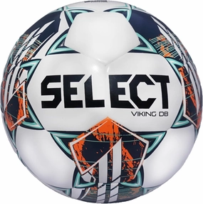 SELECT Viking DB Soccer Ball, White/Teal/Orange V24, Size 4