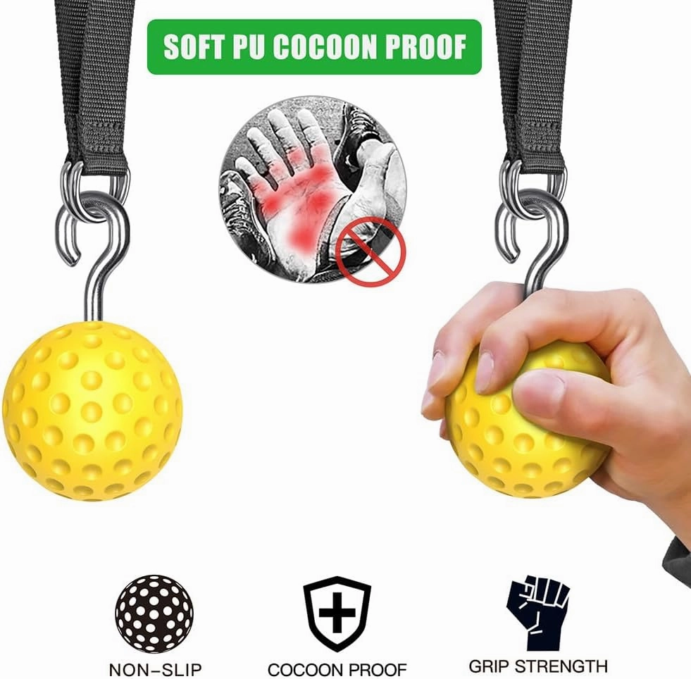 SELEWARE Non-Slip Pull Up Power Balls, Rock Climbing Grips for Strength Training, Forearm and Hand Exerciser for Chin Up Bar, Kettlebell, Barbell, Resistance Band Handles, Home Gym Workout Equipment