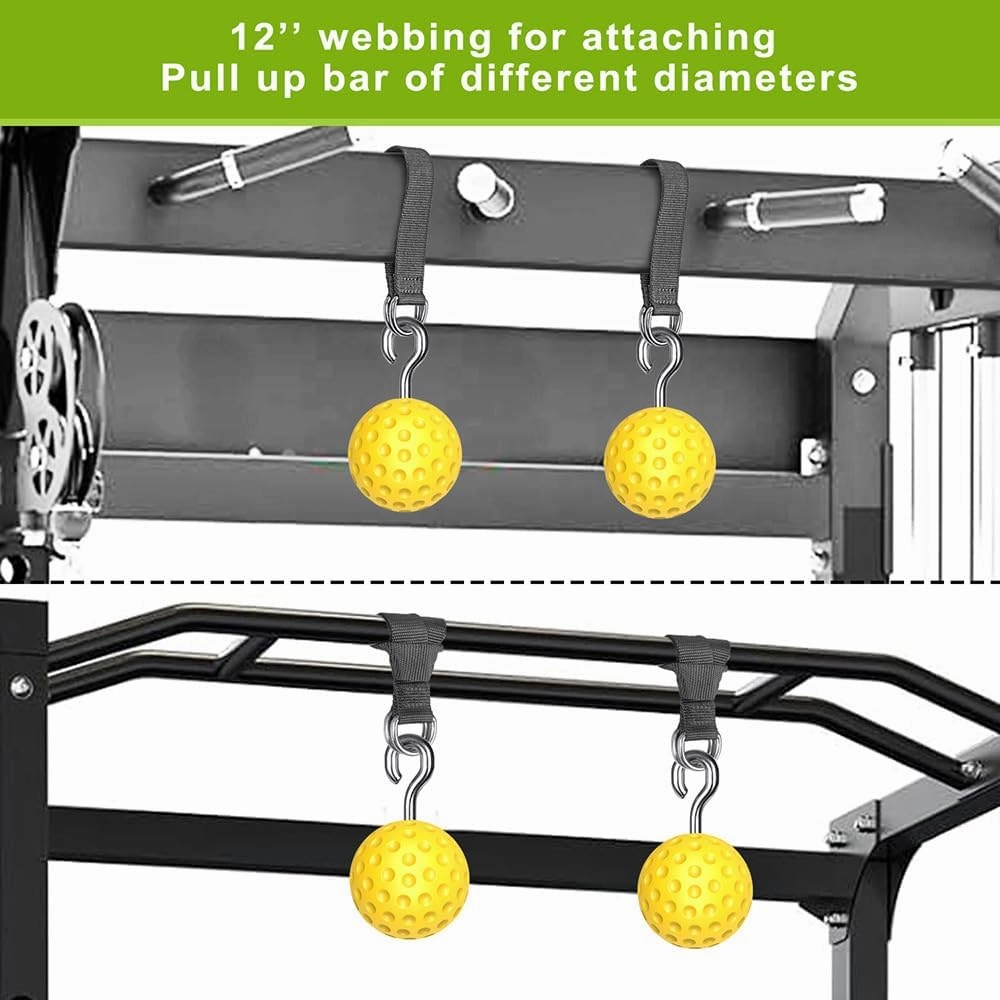 SELEWARE Non-Slip Pull Up Power Balls, Rock Climbing Grips for Strength Training, Forearm and Hand Exerciser for Chin Up Bar, Kettlebell, Barbell, Resistance Band Handles, Home Gym Workout Equipment