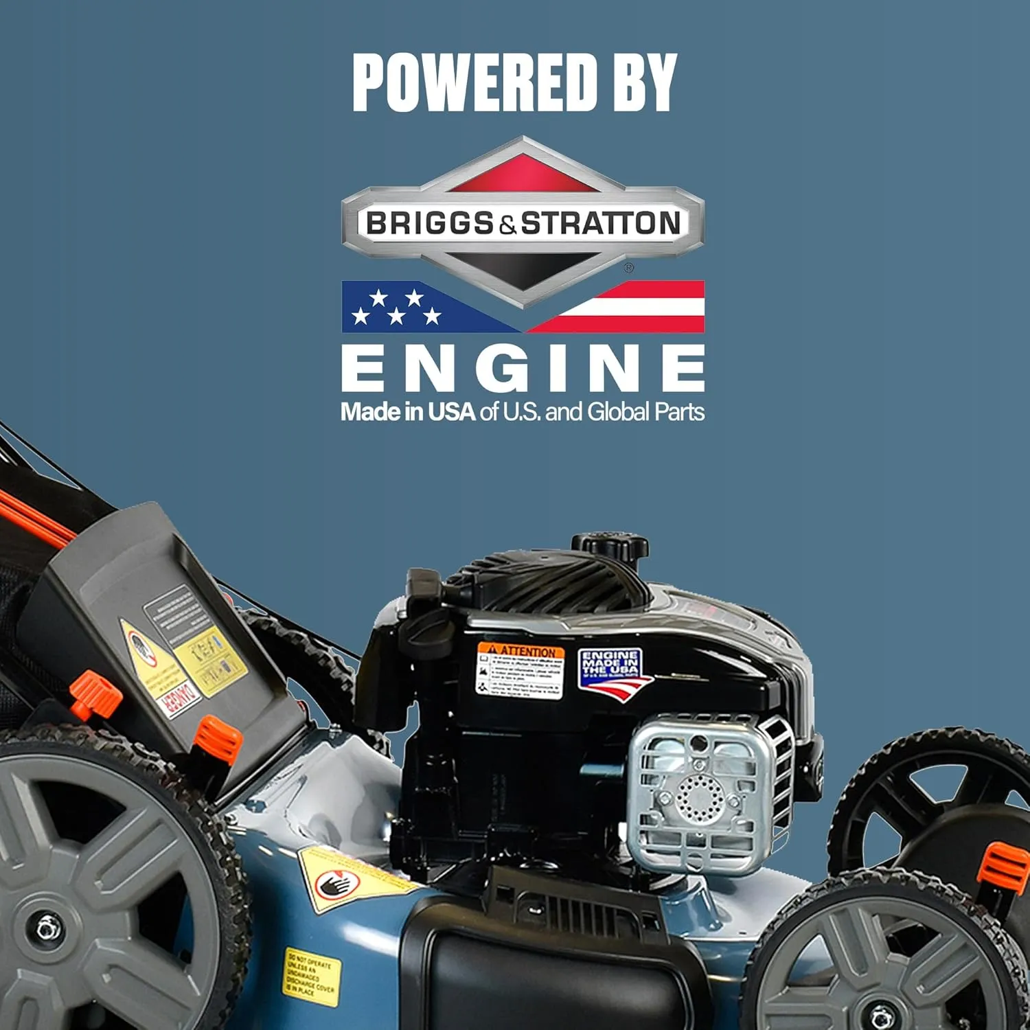 SENIX LSPG-M7 21-Inch Gas Push Lawn Mower with 140 cc 4-Cycle Briggs & Stratton Engine, Bagging, Mulching, and Side Discharge, 6-Position Dual Lever Height Adjustment