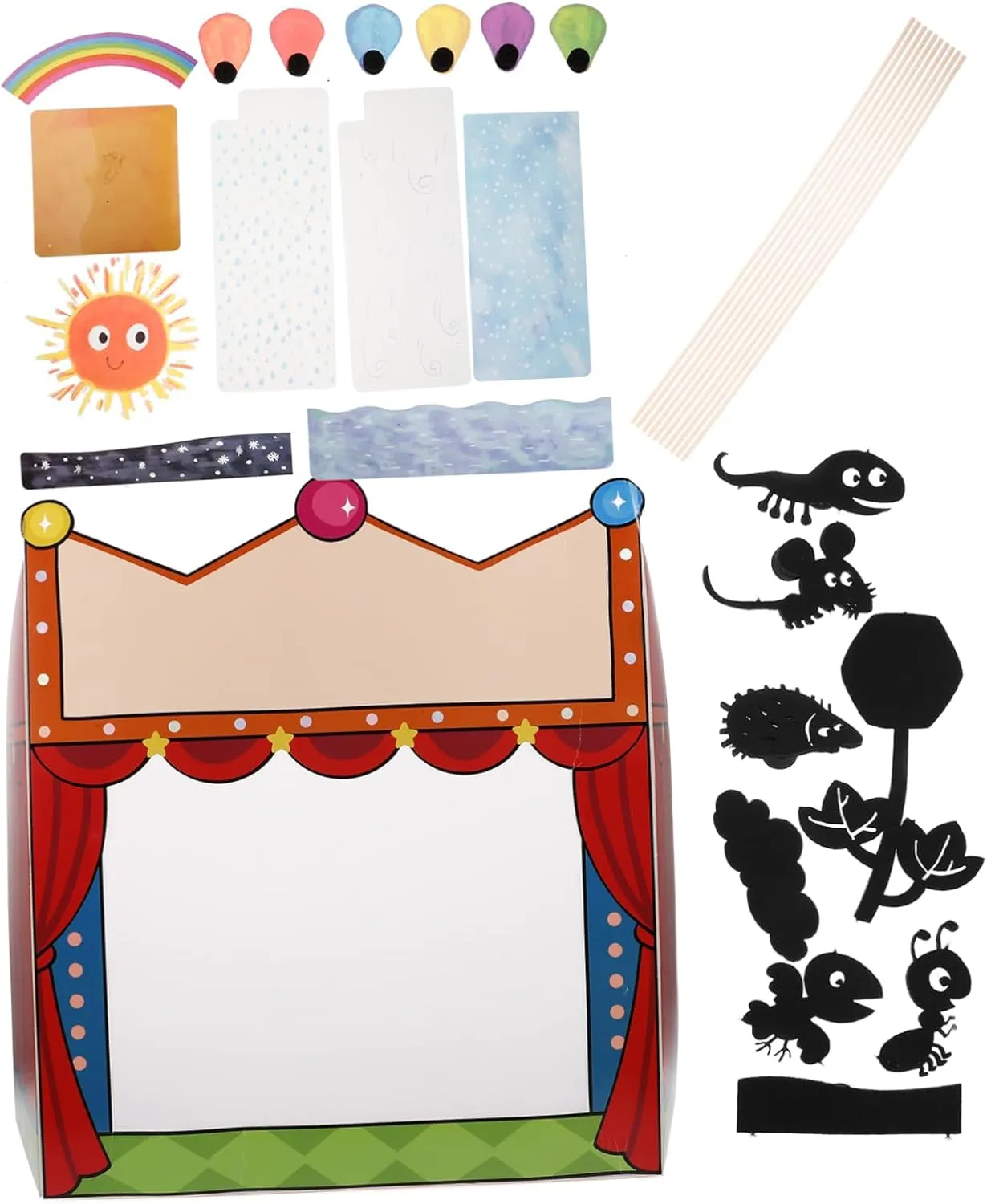 Shadow Puppet Kit for Boys and Girls DIY Science Exploration Artistic Craft Set 1 Set Shadow Puppet Performance Theater for Classroom School