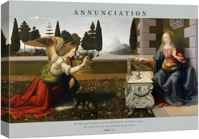 SIGNWIN Canvas Print Wall Art Annunciation by Leonardo da Vinci Spiritual & Religious Master Artist Illustrations Modern Art Decorative Vintage Retro Antique Bible Scripture for Bedroom - 16"x24"