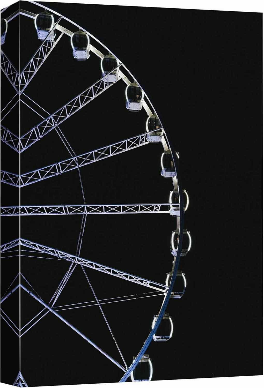 SIGNWIN Canvas Wall Art Illuminated Ferris Wheel at Night Photography Modern Art Rustic Landscape Relax/Calm for Living Room, Bedroom - 16"x24"