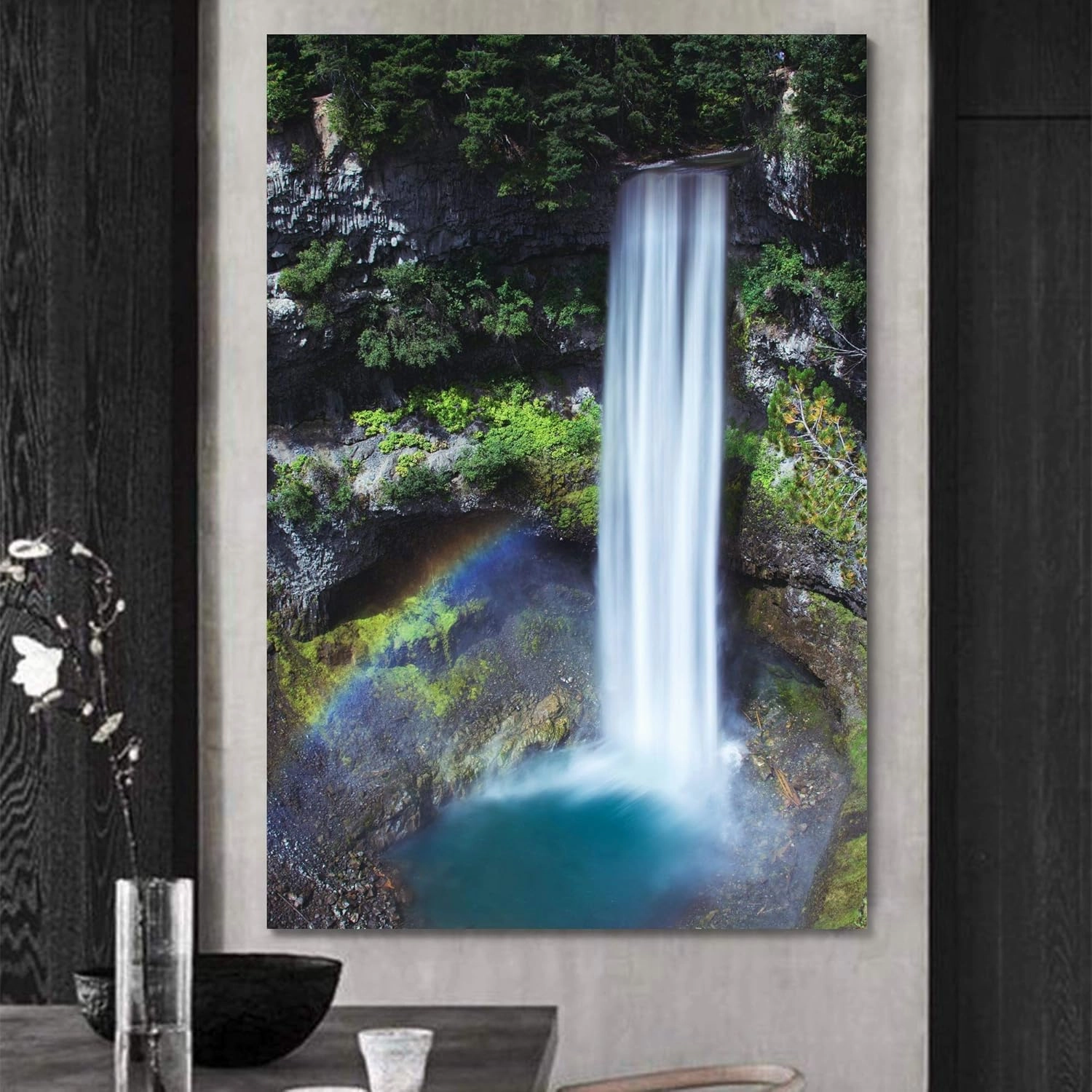 SIGNWIN Canvas Wall Art Lake Waterfall Landscape Multicolor Photography Relax/Calm Traditional Waterfall - 12x18 inches