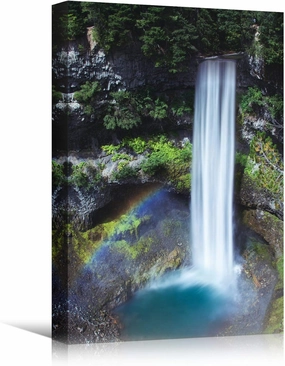 SIGNWIN Canvas Wall Art Lake Waterfall Landscape Multicolor Photography Relax/Calm Traditional Waterfall - 12x18 inches