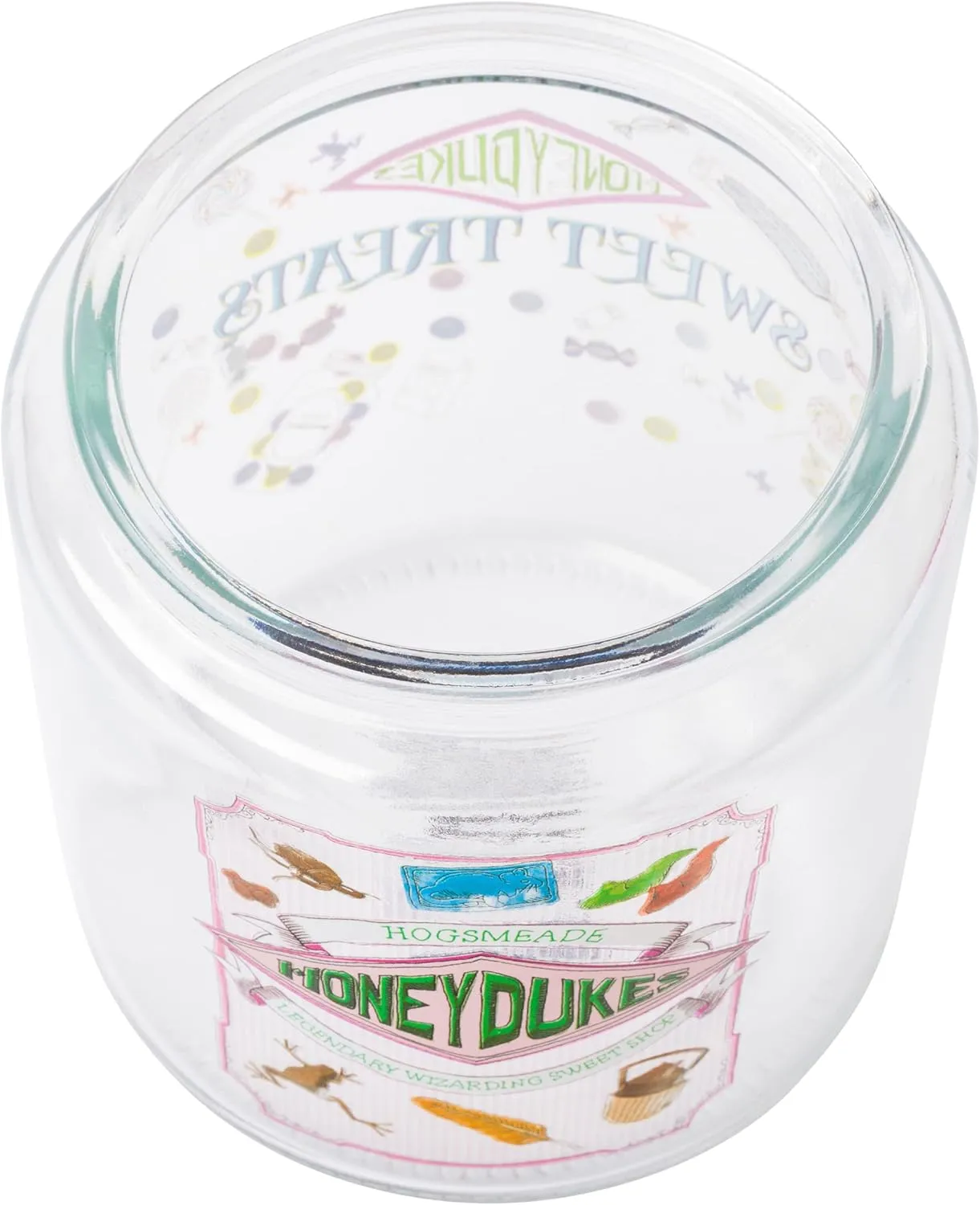 Silver Buffalo Harry Potter Hogsmeade Honeydukes Treats Glass Cookie Snack Candy Jar With Lid (Small)