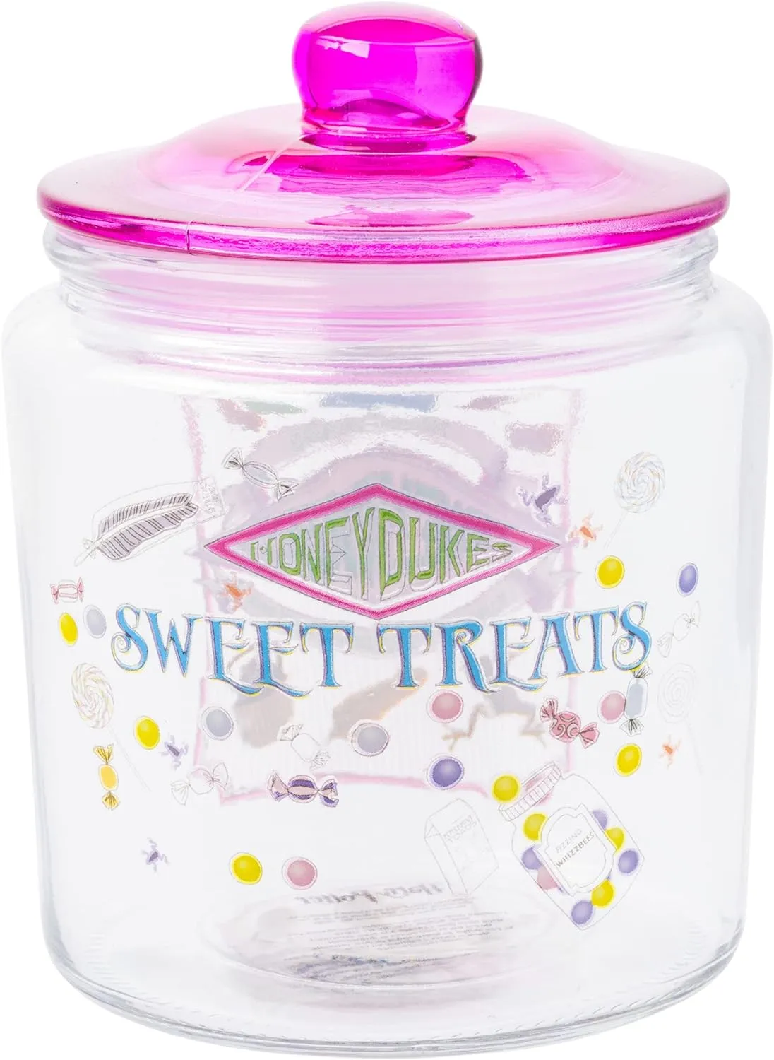 Silver Buffalo Harry Potter Hogsmeade Honeydukes Treats Glass Cookie Snack Candy Jar With Lid (Small)