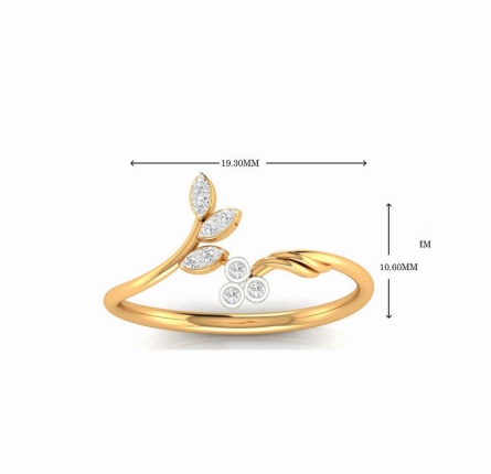 Silver Yellow Gold Adjustable Organic Dual Twist Branch Leaf Delicate Ring for Women