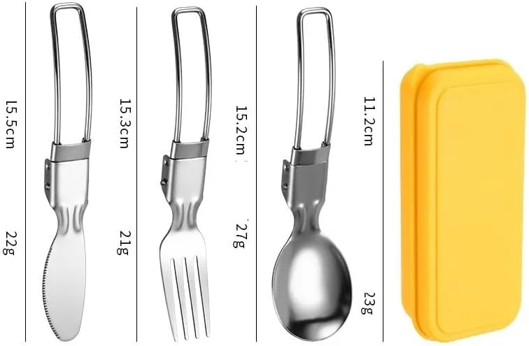 Silverware Flatware Cutlery Set, 3/12/18/24/30/36 Pieces 304 Stainless Steel Folding Tableware Knife, Fork And Spoon Set Outdoor Picnic Camping Portable Tableware Foldable Spoon(Dark green,2