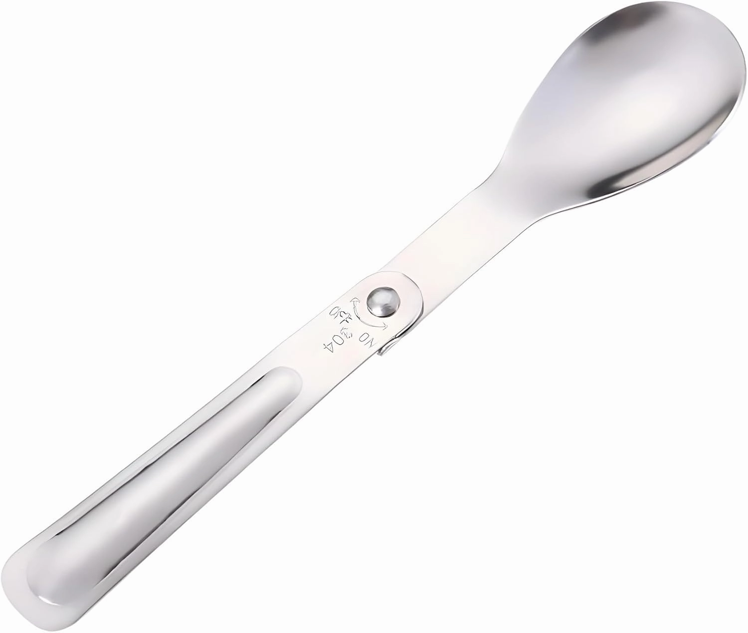 Silverware Flatware Cutlery Set, 1/4/6/8/10/12 Pieces Outdoor Portable Folding Spoons, 2-fold Spoons, Beaker Cups, Stew Pots, Spoons, 304 Stainless Steel Folding Spoons(8 Pieces)