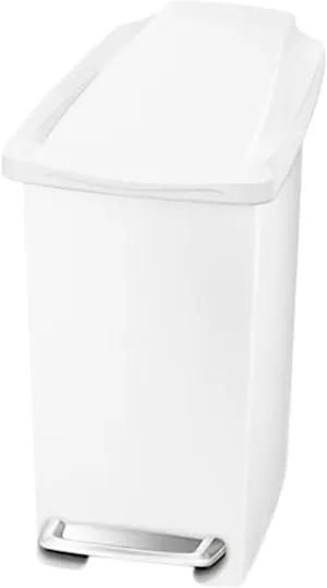 simplehuman 10 Liter / 2.6 Gallon Compact Slim Bathroom or Office Step Trash Can, White Plastic