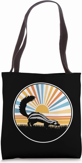 Skunk - Sunset Retro Animal Wildlife Mammal Zoo Cute Tote Bag