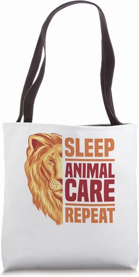 Sleep Animal Care Repeat Animal Lover Zoo Keeper Zoologist Tote Bag