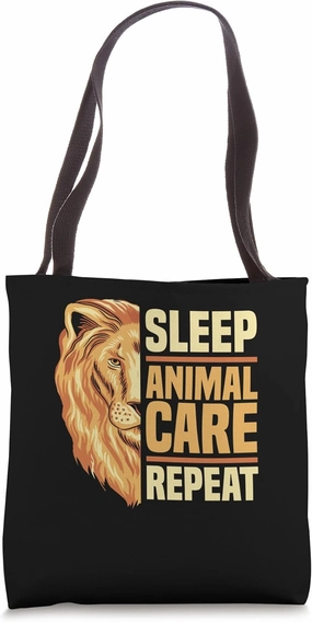 Sleep Animal Care Repeat Animal Lover Zoo Keeper Zoologist Tote Bag