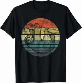 Sloth Lover Gifts Retro Sunset Funny Animal Sloth Silhouette T-Shirt