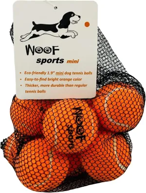 Small Tennis Balls for Dogs (1.9") - 12 Orange Durable and Easy to Find Mini Tennis Balls for Small Dogs and Puppies. Includes Carrying Bag.