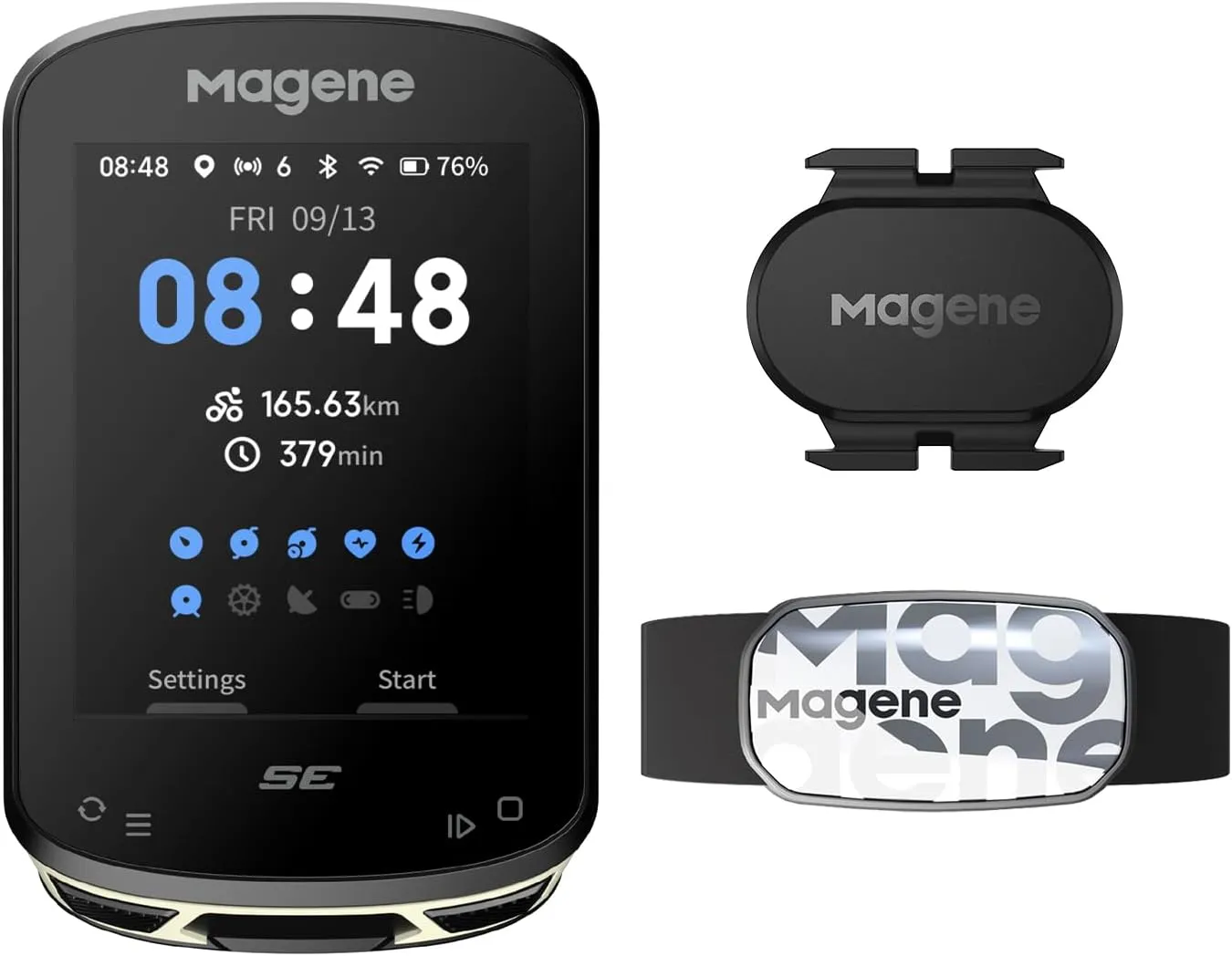 Smart Cycling Bundle: Bike Computer, Heart Rate Monitor & Cadence Sensor