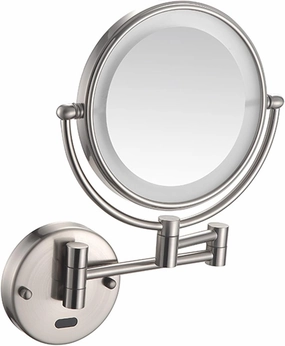Smart Sensor LED Makeup Mirror with Lights and 10X Magnification,Double Sided Wall Mounted Swivel Extendable Vanity Mirror(Nickel Plug in)