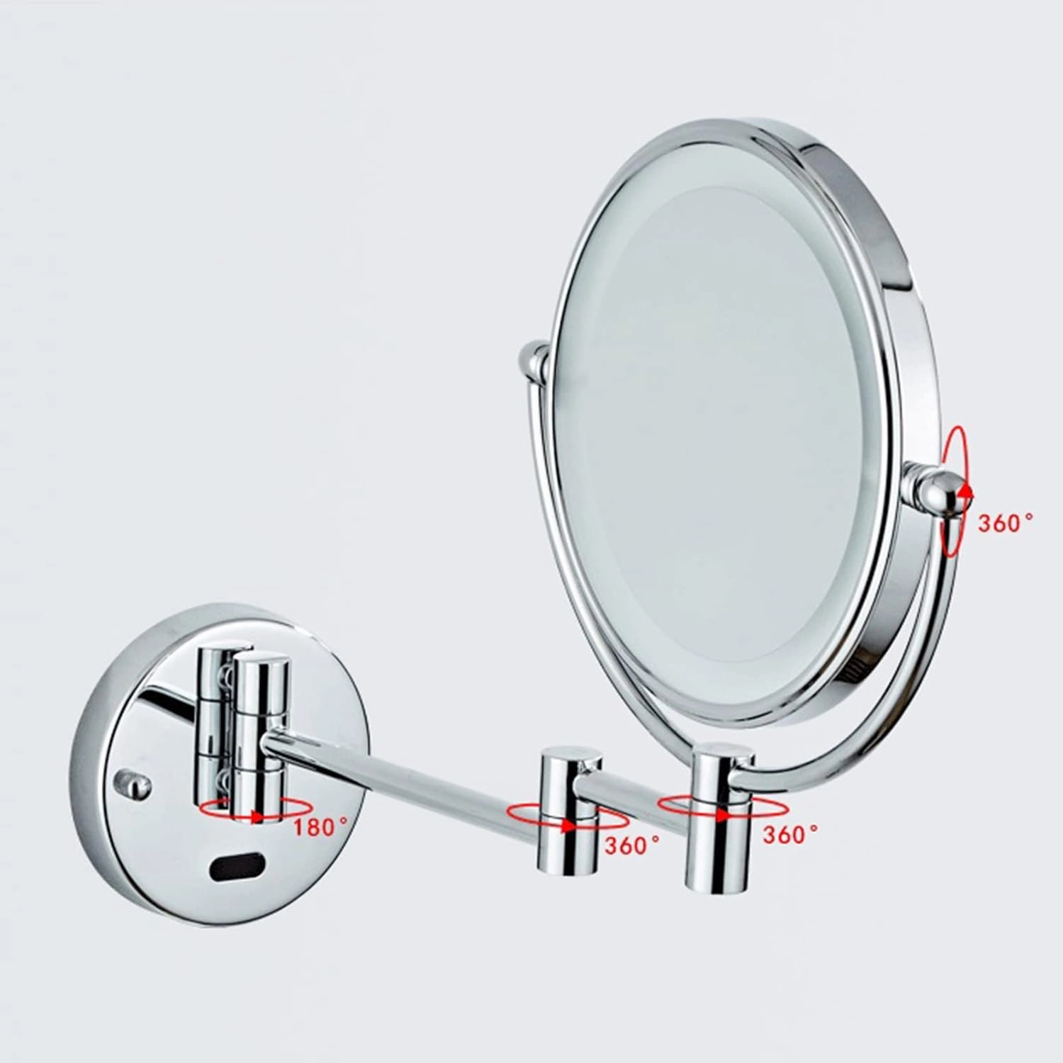 Smart Sensor LED Makeup Mirror with Lights and 10X Magnification,Double Sided Wall Mounted Swivel Extendable Vanity Mirror(Nickel Plug in)