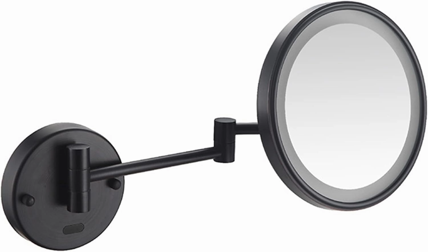 Smart Sensor Makeup Mirror with Lights and 10X Magnification, LED Wall Mounted Vanity Mirror, Rotable Extendable Shaving Mirror,Black,Plug in(Black,Plug in)