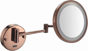 Smart Sensor Makeup Mirror with Lights and 10X Magnification, LED Wall Mounted Vanity Mirror, Rotable Extendable Shaving Mirror,Black,Plug in (Color : Rose Gold, Size : Plug in)