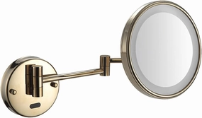 Smart Sensor Makeup Mirror with Lights and 10X Magnification, LED Wall Mounted Vanity Mirror, Rotable Extendable Shaving Mirror,Black,Plug in(Gold,Plug in)