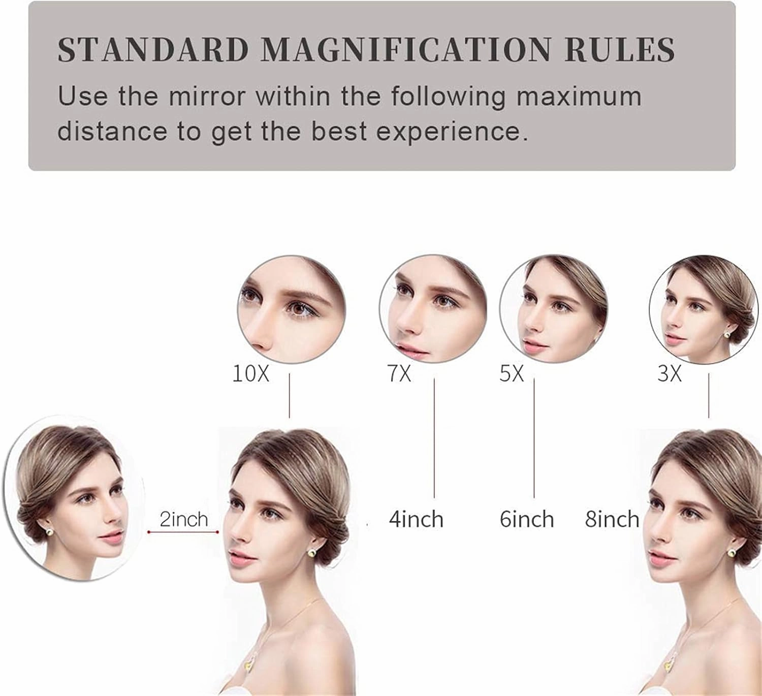 Smart Sensor Switch Makeup Mirror with Lights and Magnification, Chrome LED Wall Mounted Vanity Mirror, Extendable Shaving Mirror(USB 7X)