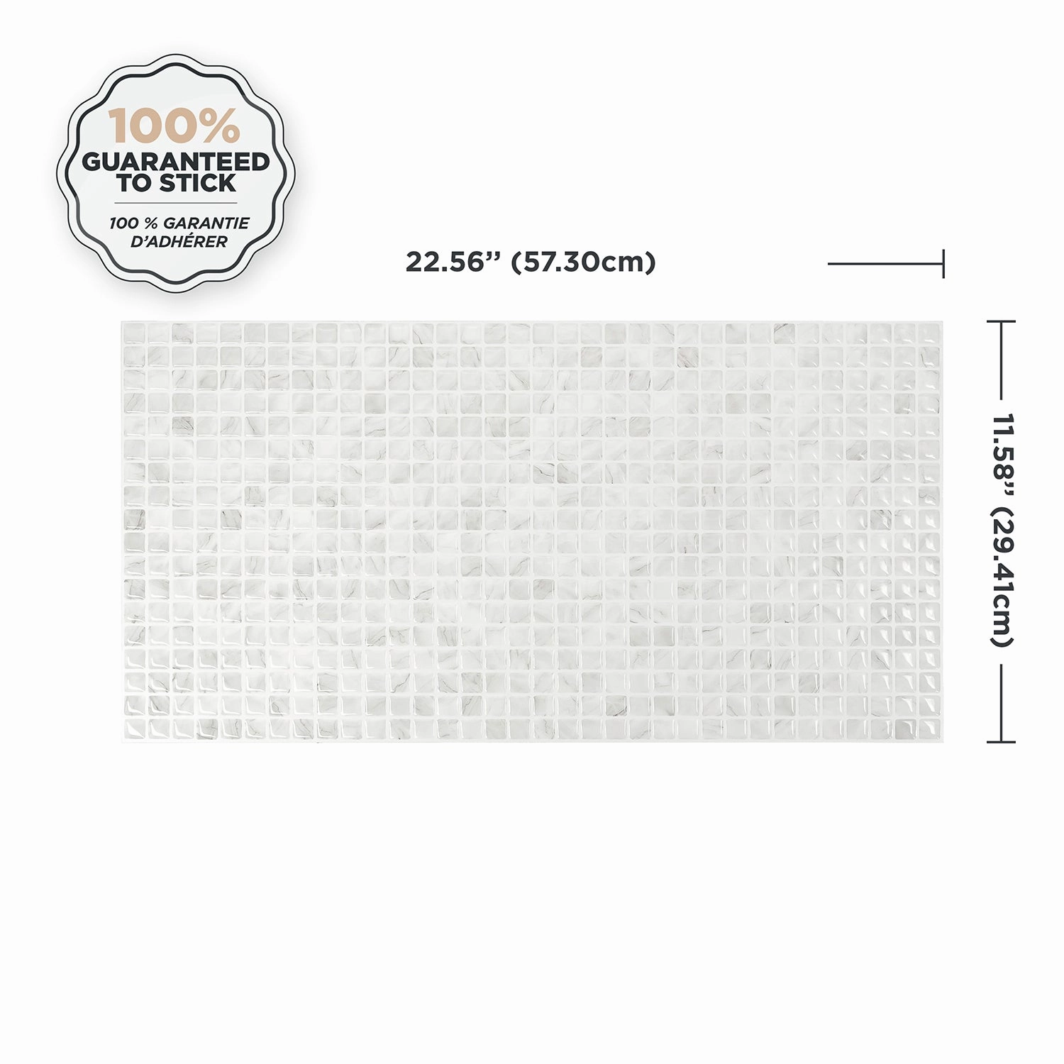 Smart Tiles Peel and Stick 2-Sheet 23 x 12 Backsplash - Blok Minimo|Dosseret Smart Tiles peler et coller 23 x 12, 2 feuilles - Blok Minimo