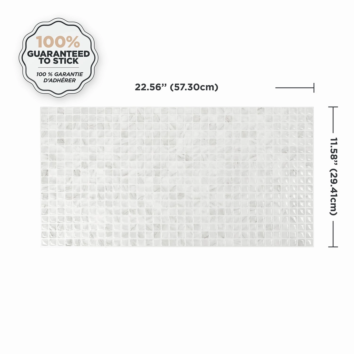 Smart Tiles Peel and Stick 2-Sheet 23 x 12 Backsplash - Blok Minimo|Dosseret Smart Tiles peler et coller 23 x 12, 2 feuilles - Blok Minimo