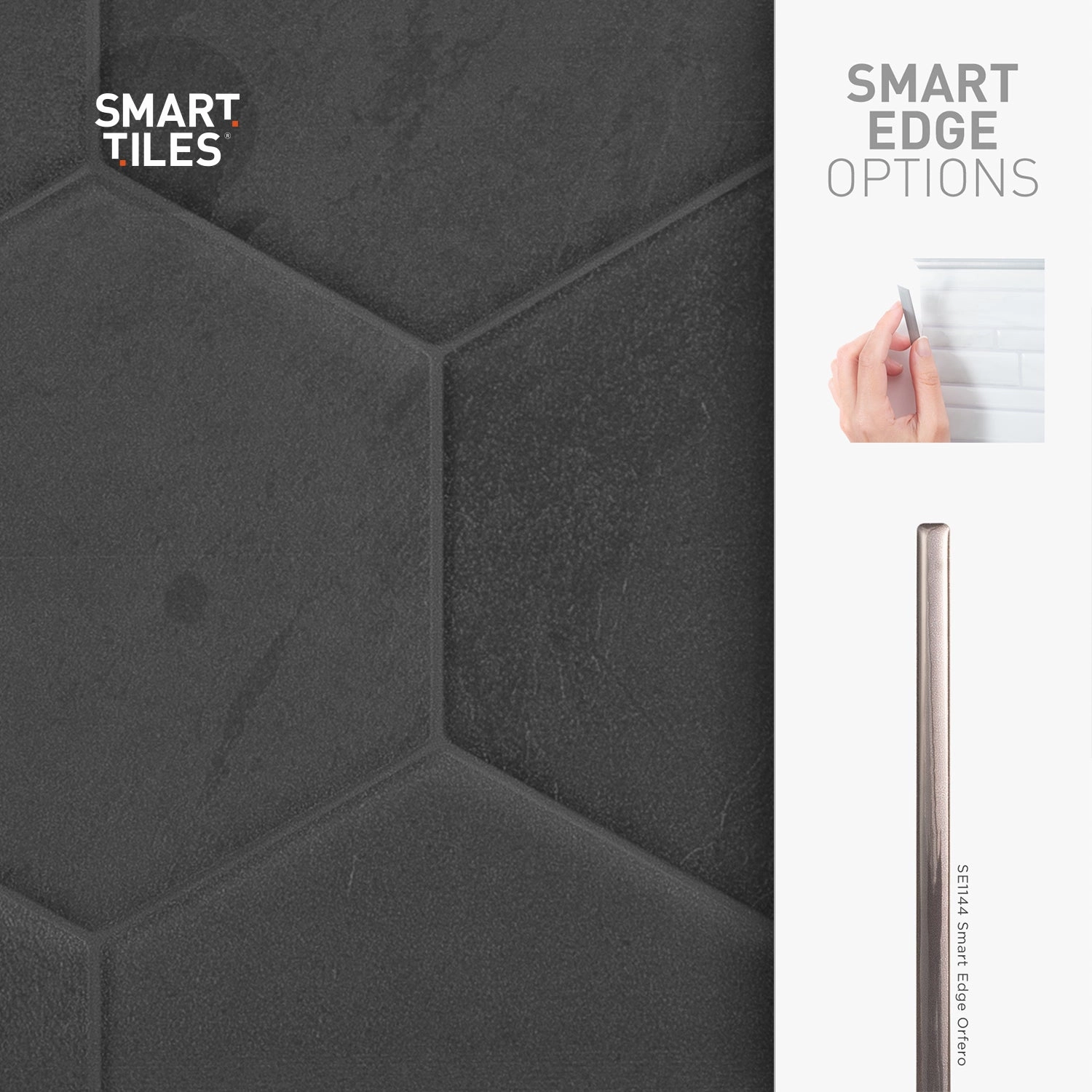 Smart Tiles Peel and Stick 4-Sheet 10 x 11 Backsplash - Hexa Walton|Dosseret Smart Tiles peler et coller 10 x 11, 4 feuilles - Hexa Walton