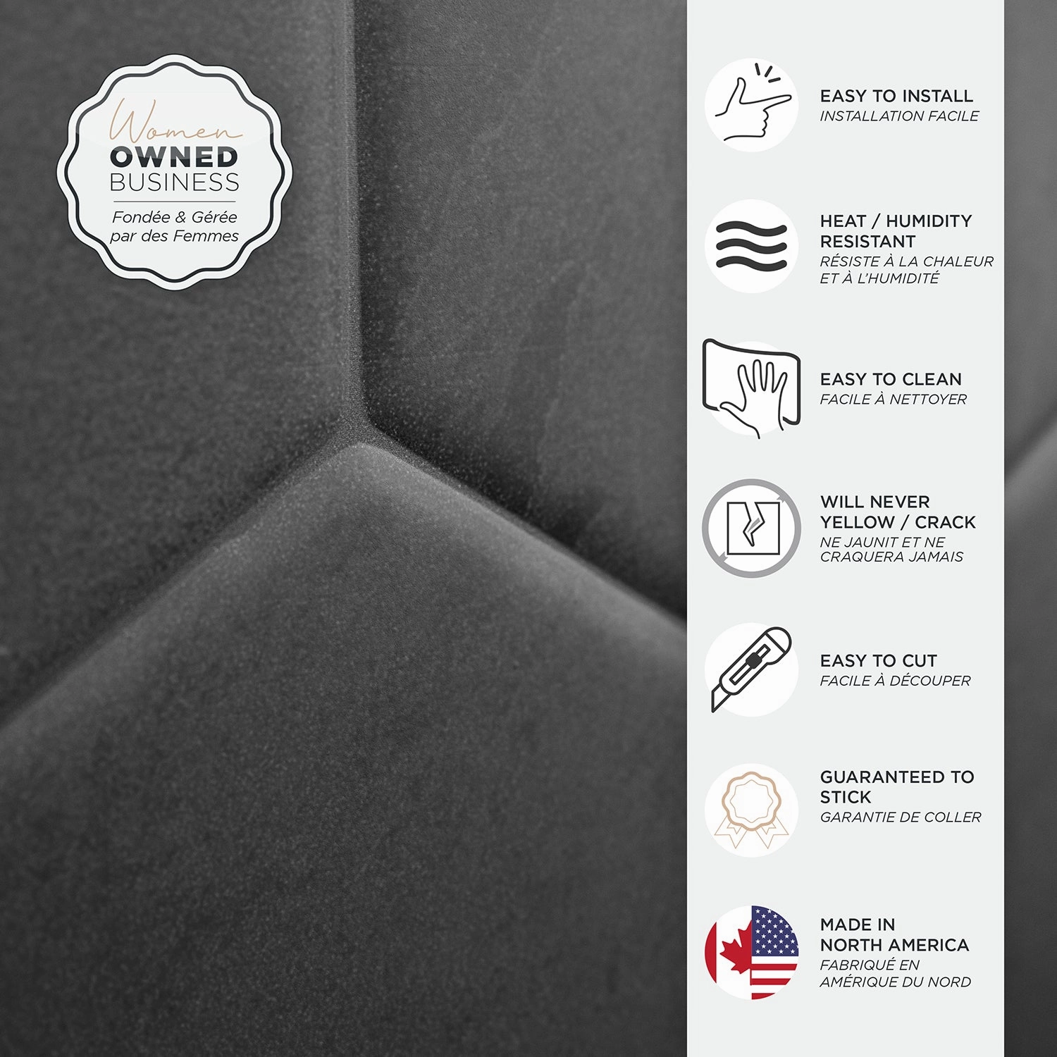 Smart Tiles Peel and Stick 4-Sheet 10 x 11 Backsplash - Hexa Walton|Dosseret Smart Tiles peler et coller 10 x 11, 4 feuilles - Hexa Walton