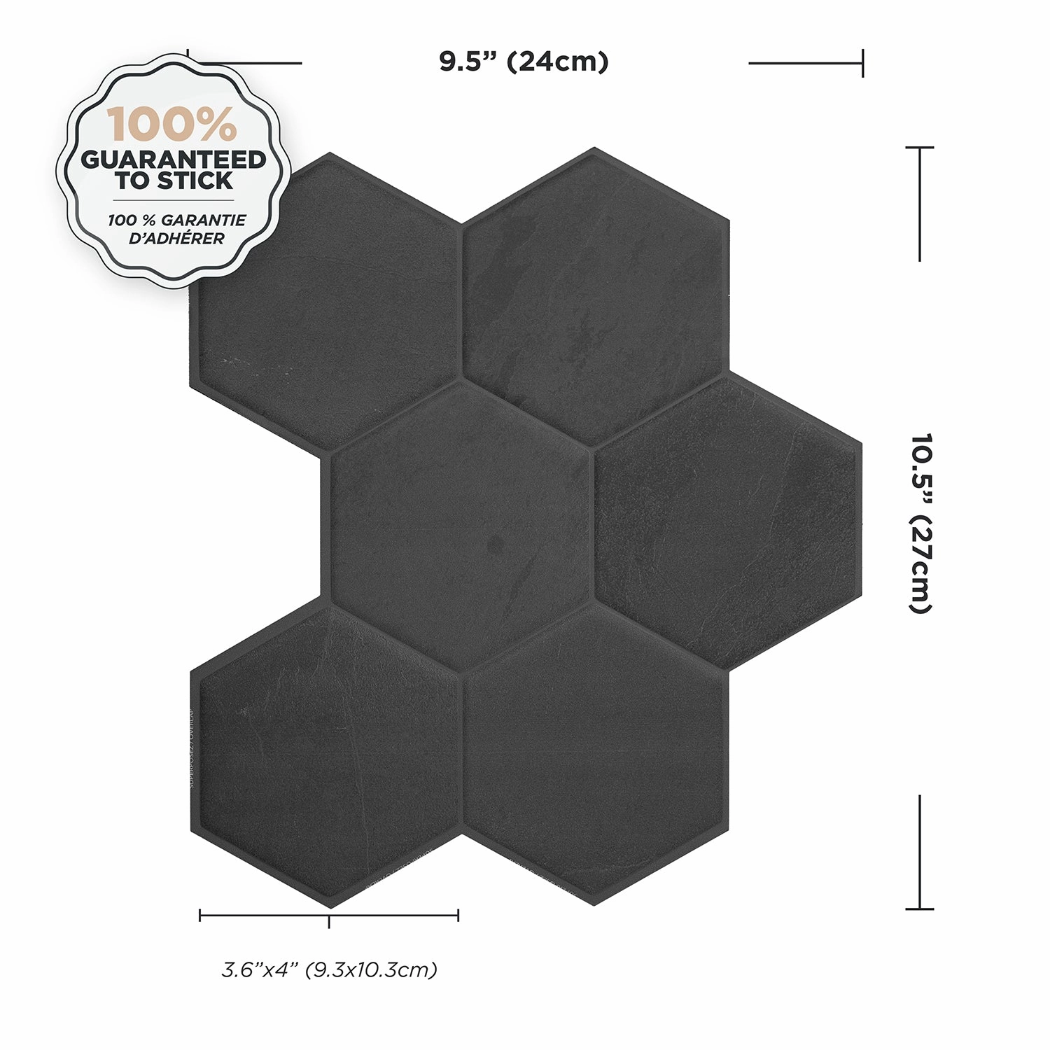 Smart Tiles Peel and Stick 4-Sheet 10 x 11 Backsplash - Hexa Walton|Dosseret Smart Tiles peler et coller 10 x 11, 4 feuilles - Hexa Walton