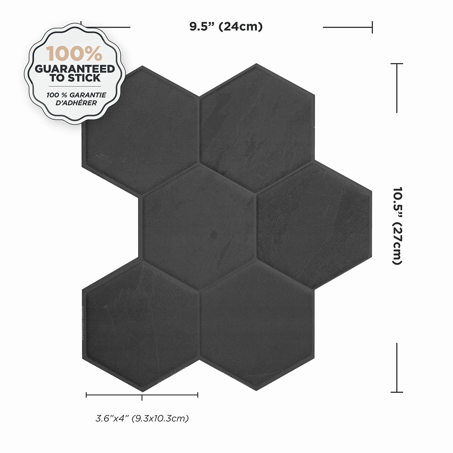 Smart Tiles Peel and Stick 4-Sheet 10 x 11 Backsplash - Hexa Walton|Dosseret Smart Tiles peler et coller 10 x 11, 4 feuilles - Hexa Walton