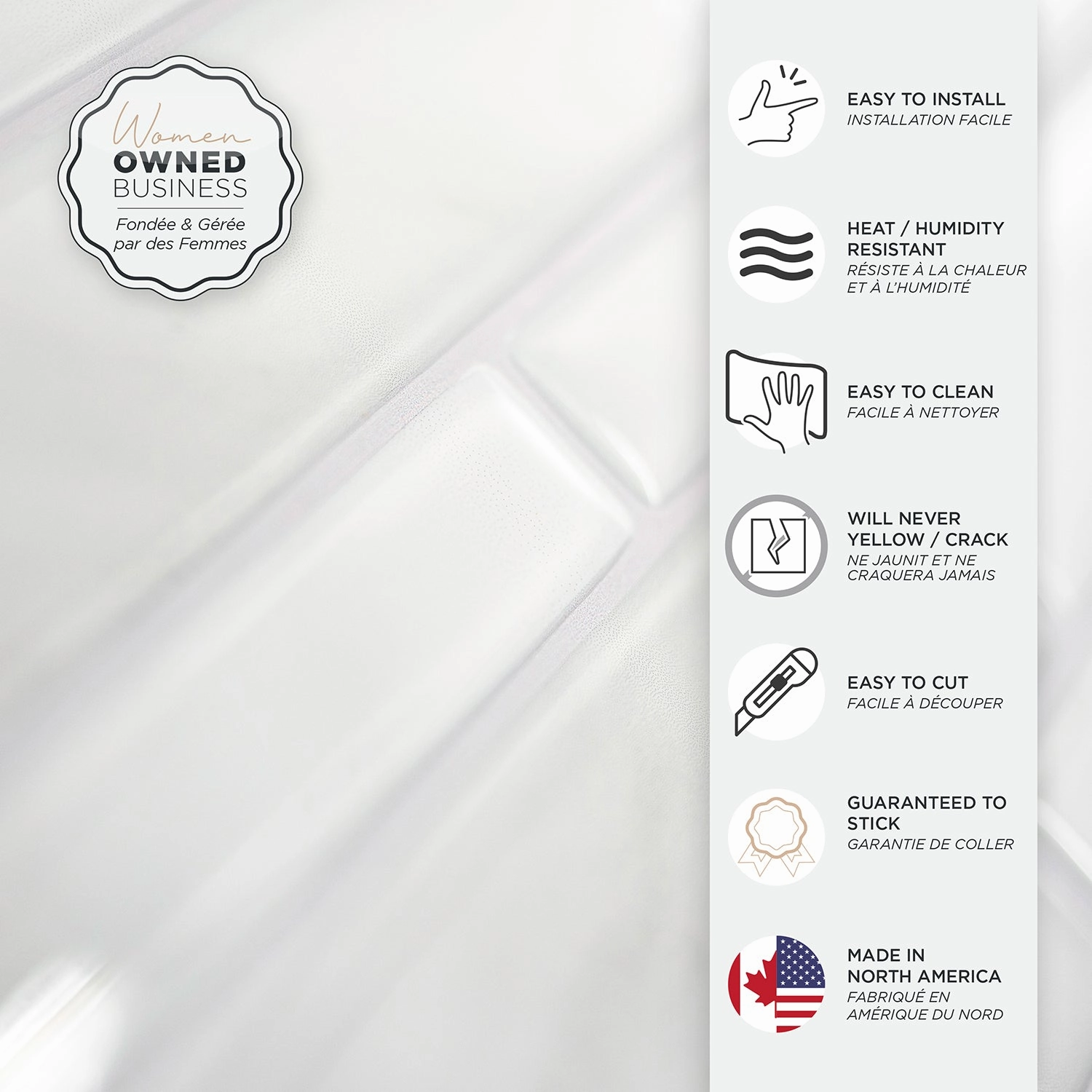 Smart Tiles Peel and Stick 4-Sheet 12 x 10 Backsplash - Milano Massa|Dosseret Smart Tiles peler et coller 12 x 10, 4 feuilles - Milano Massa