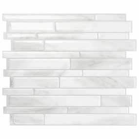 Smart Tiles Peel and Stick 4-Sheet 12 x 10 Backsplash - Milano Massa|Dosseret Smart Tiles peler et coller 12 x 10, 4 feuilles - Milano Massa