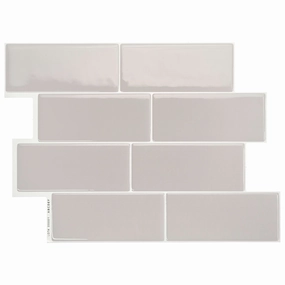 Smart Tiles Peel and Stick 4-Sheet 12 x 9 Backsplash - Metro Cassandra|Dosseret Smart Tiles peler et coller 12 x 9, 4 feuilles - Metro Cassandra