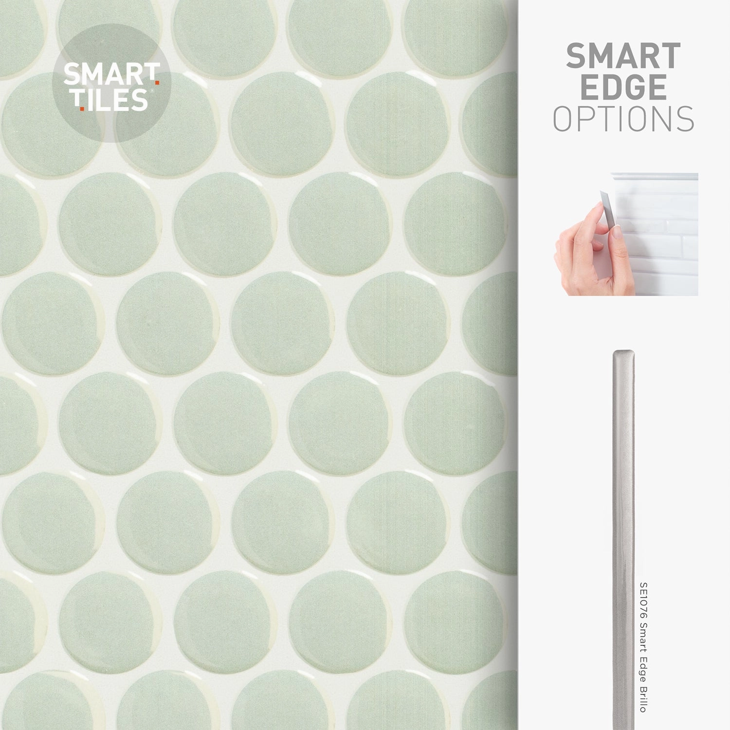 Smart Tiles Peel and Stick 4-Sheet 9 x 9 Backsplash - Penny Sergio|Dosseret Smart Tiles peler et coller 9 x 9, 4 feuilles - Penny Sergio
