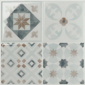 Smart Tiles Peel and Stick 4-Sheet 9 x 9 Backsplash - Vintage Parma|Dosseret Smart Tiles peler et coller 9 x 9, 4 feuilles - Vintage Parma
