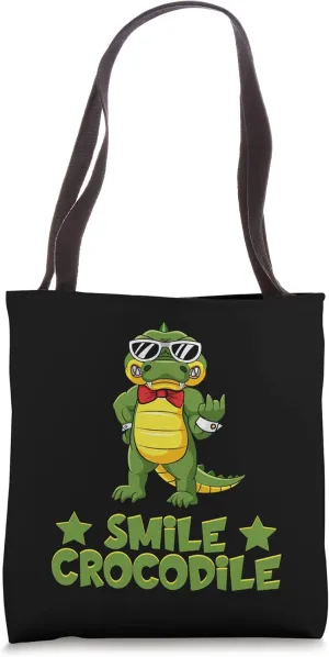 Smile Crocodile Crocodiles and Alligaqtors Tote Bag