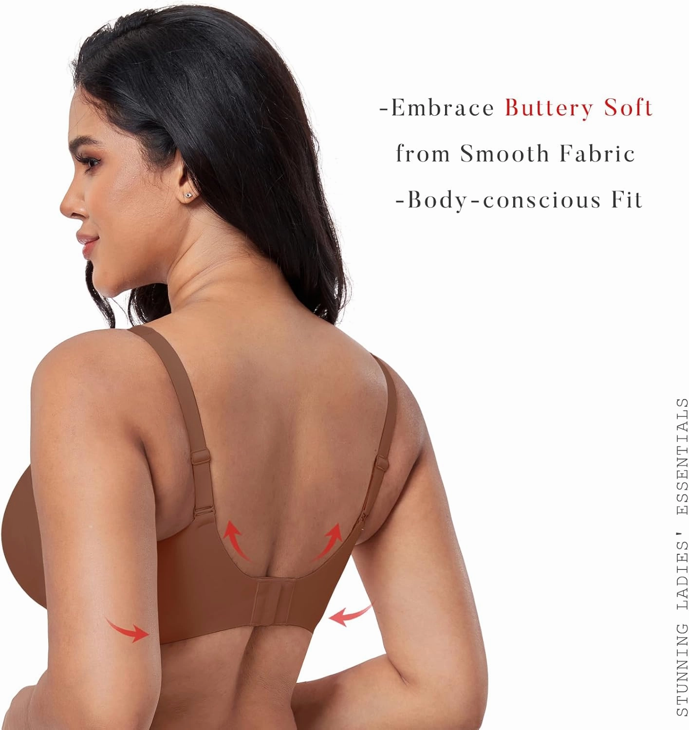 Smooth V Bras for Women No Underwire Seamless Plunge Bralettes T Shirt Sleep Everyday Bra with Bra Extender