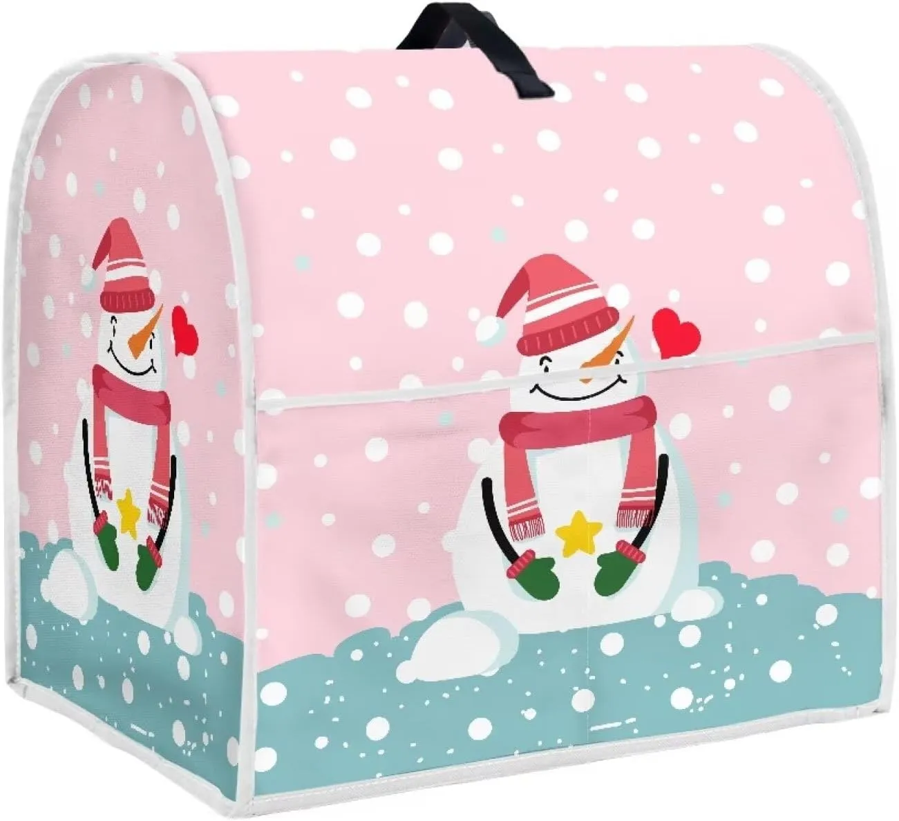 Snowman Stand Mixer Cover Comfortable Food Processor Cover Dust And Fingerprint Resistant Blender Storage Bag Suitable for 4.5 Qt And All 5 Qt Mixer Kitchen Accessories Decorating
