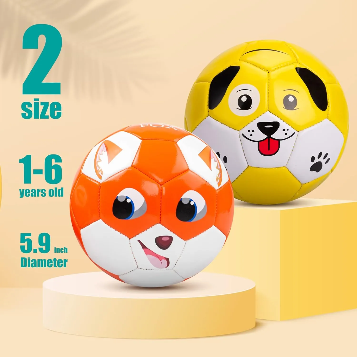 Soccer Balls for Toddlers 1-3 - 2 Pack, Size 2 Toddler Soccer Ball, Baby Soccer Ball - Sport Toys for Kids 3-5 Year Old - Gift for Girls Boys First Birthday Gift