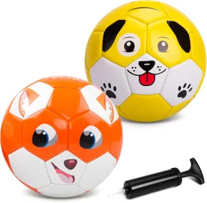 Soccer Balls for Toddlers 1-3 - 2 Pack, Size 2 Toddler Soccer Ball, Baby Soccer Ball - Sport Toys for Kids 3-5 Year Old - Gift for Girls Boys First Birthday Gift
