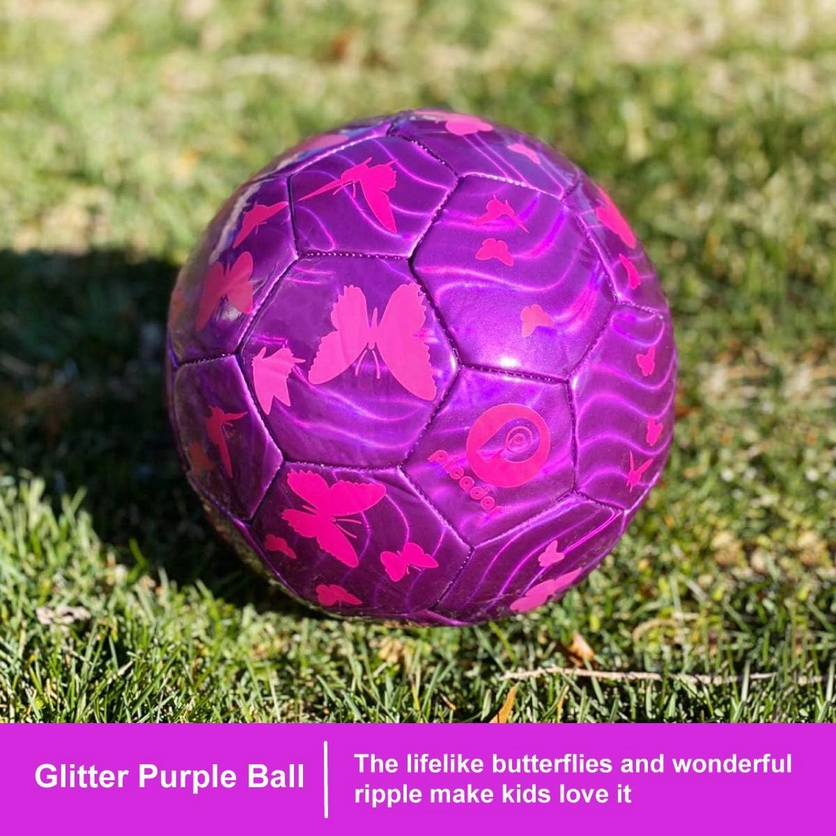 Soccer Ball Size 3 4,Sparkling Girls Soccer Ball for Kids Toddlers Children Indoor Outdoor Backyard Play Sport Ball